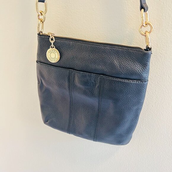 Tommy Hilfiger Handbags - Tommy Hilfiger Crossbody Bag Leather Purse Navy Messenger Pockets Neutral Work